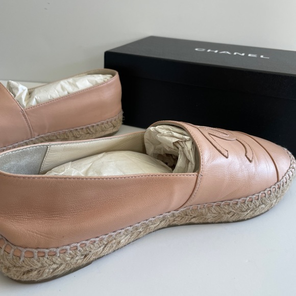 Chanel Espadrilles Lambskin Nude Color - Size 40 - Picture 4 of 13